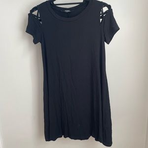 Swing Dress with Strappy Cut-Out Shoulders